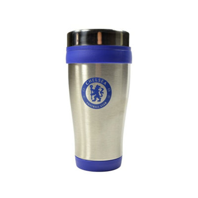 Chelsea Fc Executive Metallic Travel Mug - Silver/Blue - Image 3