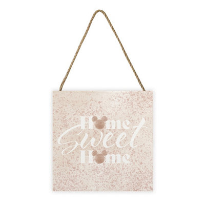 Mickey Mouse Unisex Brown Home Sweet Home Wooden Block In - Image 3