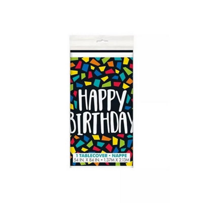 Unique Party Plastic Mosaic Birthday Party Table Cover Multicoloured (One Size) from B&Q