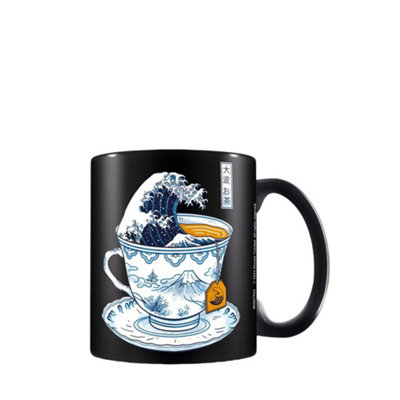Vincent Trinidad The Great Kanagawa Tea Mug Black/white/blue (One Size)