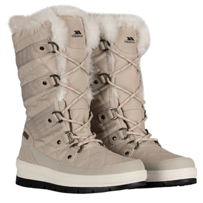 Trespass Women's Evelyn Snow Boots in Stone | Size: 5 - Image 4