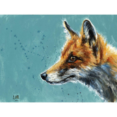 Louise Brown Curiosity Canvas Print Dirty Blue/brown (50Cm X 40Cm) from B&Q