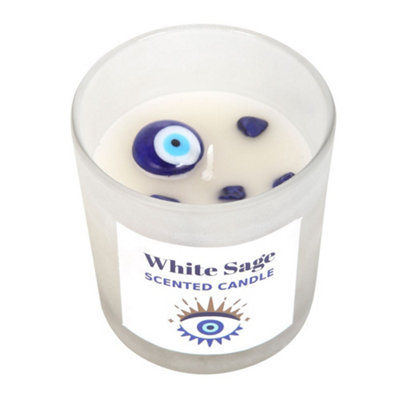Something Different White Sage All Seeing Eye Scented Candle Frosted/white (One Size) from B&Q