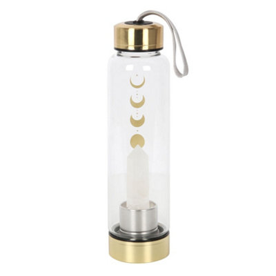 Something Different Moon Phases Quartz Water Bottle Clear/gold (One Size) from B&Q