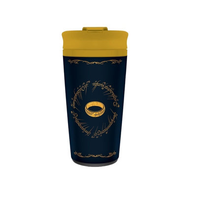 B&Q Lord Of The Rings The Ring Metal Travel Mug Navy/ (One Size) Gold