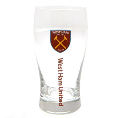 West Ham United Fc Tulip Pint Gl Clear/maroon (One Size) from B&Q