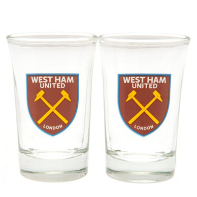  - West Ham United Fc Crest Shot Gl Set (Pack Of 2) Clear (One Size)