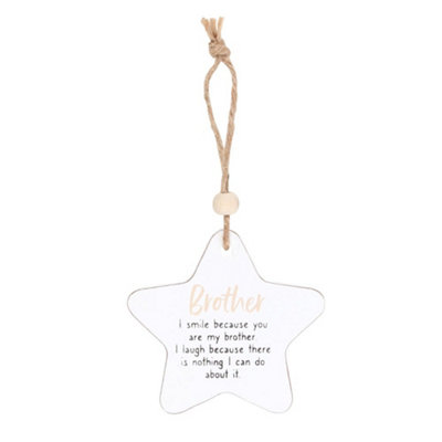 Something Different Brother Star Hanging Sentiment Sign - White/Pink/Black - Image 3