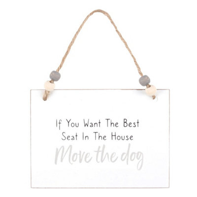 Something Different Move The Dog Hanging Sign - White/Black - Image 3