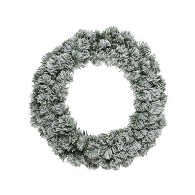 B&Q -  Imperial Christmas Snowy Wreath Green/white (50Cm)