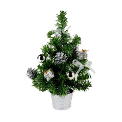  - Premier Christmas Artificial Tree Green/silver (30Cm)