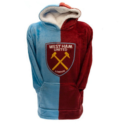 West Ham United Fc Childrens/kids Hoodie Blanket Claret Red/sky Blue (One Size) from B&Q