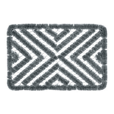 Groundsman Wire Rectangular Boot Scraper Mat Grey/silver (40Cm X 60Cm) from B&Q