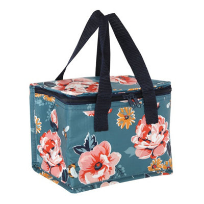 Something Different Bee-Utiful Floral Lunch Bag Navy Blue/pink (One Size) from B&Q
