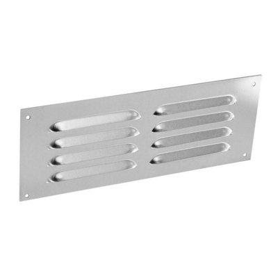 Securit Aluminium Slotted Louvre Vent Silver (9In X 3In) from B&Q