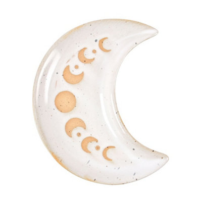 Something Different Moon Phases Ceramic Trinket Dish White (12Cm) from B&Q