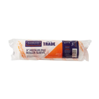 Hamilton White/Orange For The Trade Pile Paint Roller Sleeve (One ) Medium