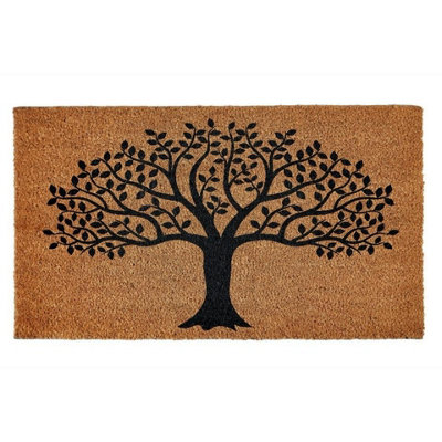  - Groundsman Tree Of Life Door Mat Brown/black (40Cm X 70Cm)