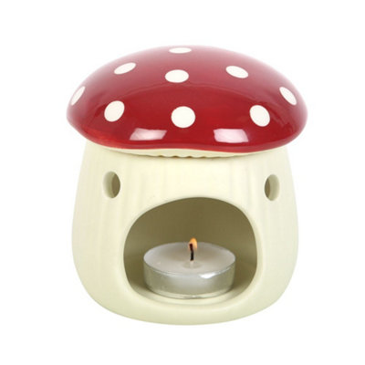Something Different Mushroom Oil Burner - Cream/Red - Image 3