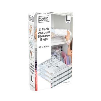  - Black & Decker Vacuum Storage Bag (Pack Of 3) White (L)