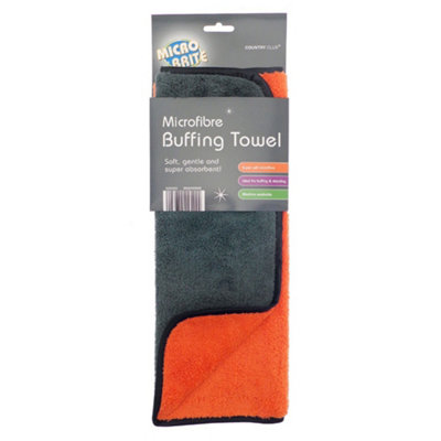 Home & Living Microfibre Buffing Towel Grey/orange (One Size) from B&Q