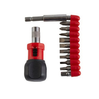 Supatool Ratchet Screwdriver Set Black/red/silver (One Size) from B&Q