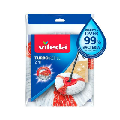 B&Q -  Turbo 2 In 1 Mop Head White/red (One Size)
