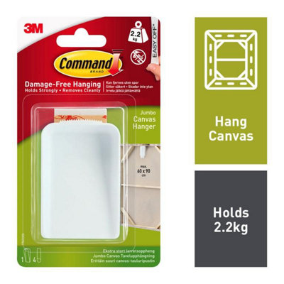 Command Jumbo Canvas Hanger White (One Size) from B&Q