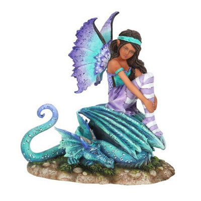 Amy Brown Dragon Perch Fairy Figurine Multicoloured (One Size) from B&Q