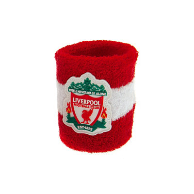  - Liverpool Fc Unisex Adult Crest Cotton Wristband (Pack Of 2) Red/white (One Size)