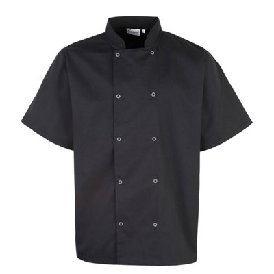  - Premier Unisex Adult Stud Front Short-Sleeved Chef Jacket