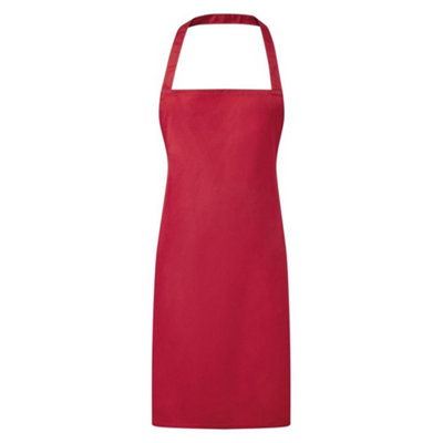  - Premier Unisex Adult Premier Essential Full Apron Red (One Size)