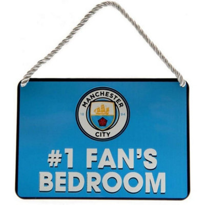 Manchester City Fc 1 Fans Bedroom Door Sign Blue/white (One Size) from B&Q