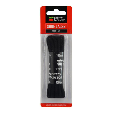 Cherry Blossom Cord Shoe Laces Black (120Cm) from B&Q