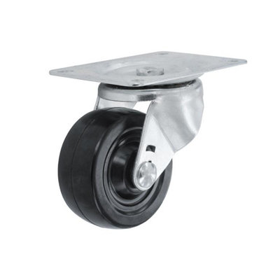  - Smiths Ironmongery Swivel Castor Silver/black (64mm)
