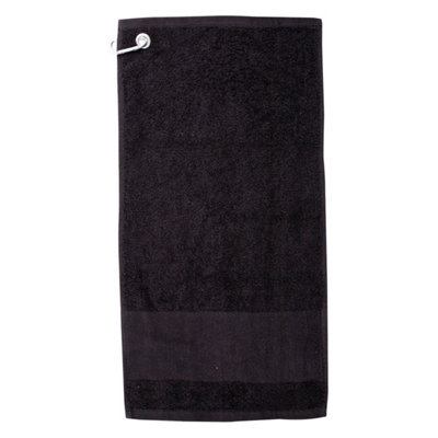 Towel City Unisex Black Printable Cotton Golf Towel In - Image 3