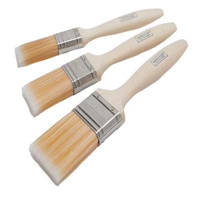 B&Q -  For The Trade Flat Paint Brush (Pack Of 3) Brown (One Size)