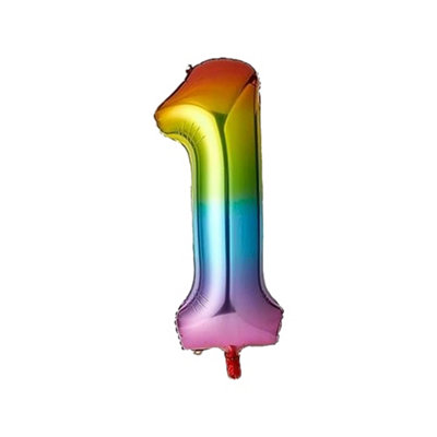 Unique Party 1 Glitz Number Balloon Rainbow (One Size) from B&Q