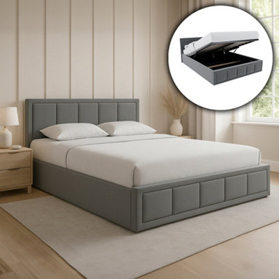 Lassic Vida Designs Vanita Double Ottoman Ukfr Fabric BedLight Grey from B&Q