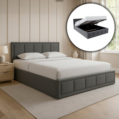 Lassic Vida Designs Vanita Double Ottoman Ukfr Fabric BedDark Grey from B&Q
