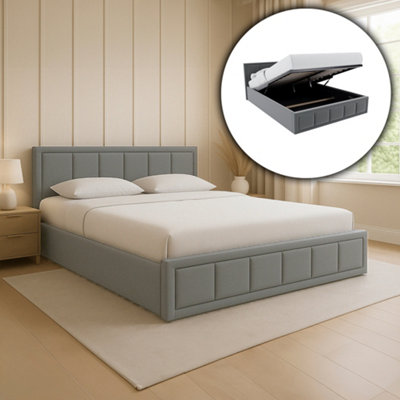 Lassic Vida Designs Vanita King Ottoman Ukfr Fabric BedLight Grey from B&Q
