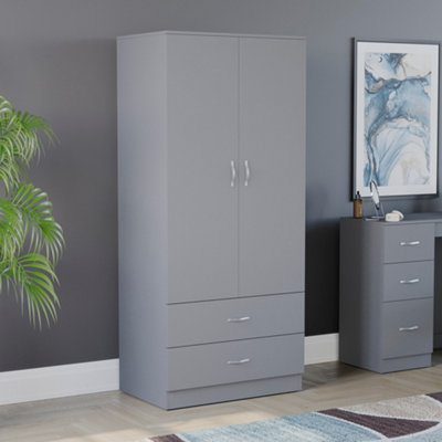 Lassic Vida Designs Riano 2 Door 2 Drawer Wardrobe, Grey