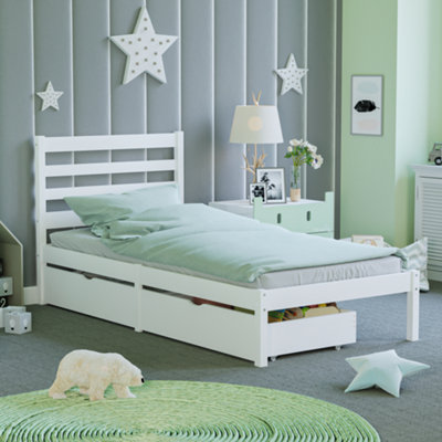 Lassic Junior Vida Libra White Single Wooden Childrens Bed Frame With Under Bed Storage190 X 90Cm from B&Q