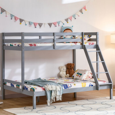 Lassic Vida Designs Sydney Grey Triple Sleeper Bunk Bed & Matching MattressesSingle & Double from B&Q
