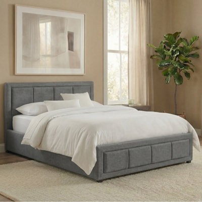 Lassic Vida Designs Vanita Single Ottoman Fabric BedLight Grey from B&Q