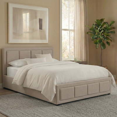 Lassic Vida Designs Vanita Single Ottoman Fabric BedBeige & Gel Memory Foam Bonnell Spring MattressSingle from B&Q
