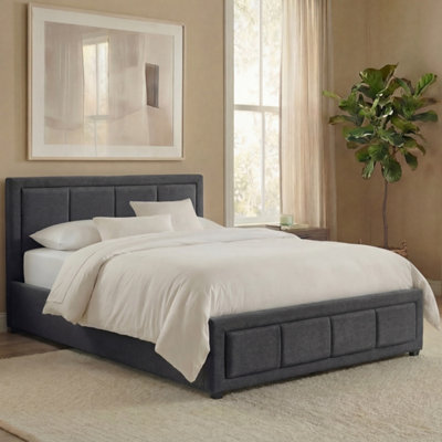 Lassic Vida Designs Vanita Single Ottoman Fabric BedDark Grey & Gel Memory Foam Bonnell Spring MattressSingle from B&Q
