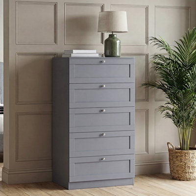 Lassic Vida Designs Altino 5 Drawer ChestGrey from B&Q
