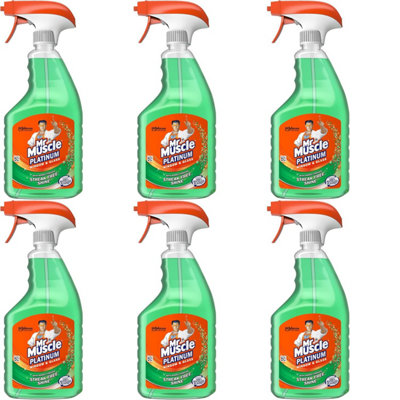 Mr Muscle Platinum Window & Glass Cleaner Trigger Spray, 750Ml (Pack Of 6)