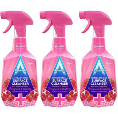 Astonish Antibacterial Surface Cleanser Pomegranate & Raspberry 750Ml X 3
